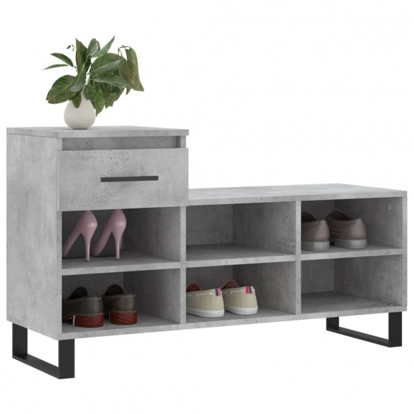 Armoire à chaussures Gris béton 102x36x60 cm Bois d'ingénierie