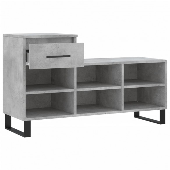 Armoire à chaussures Gris béton 102x36x60 cm Bois d'ingénierie