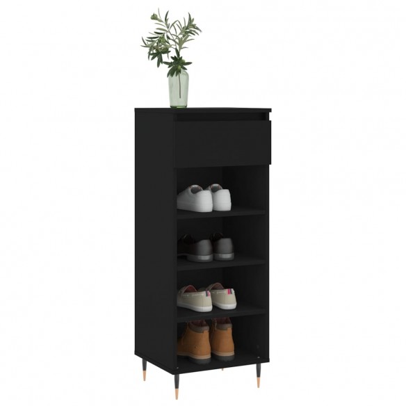 Armoire à chaussures Noir 40x36x105 cm Bois d'ingénierie