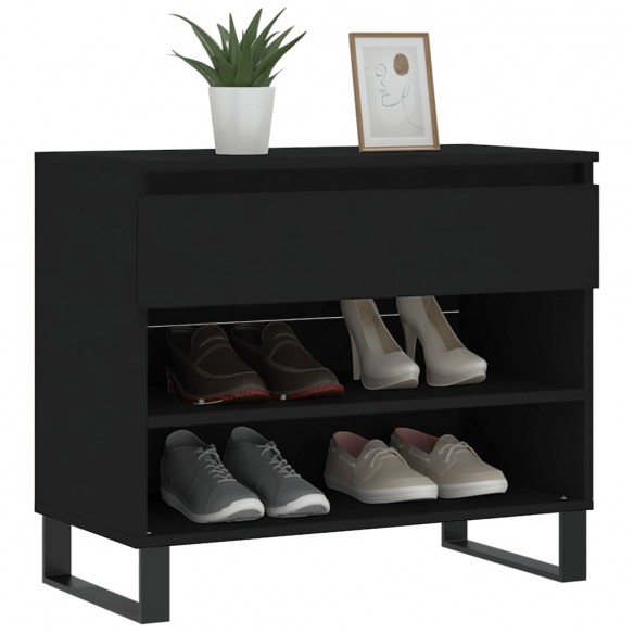 Armoire à chaussures Noir 70x36x60 cm Bois d'ingénierie