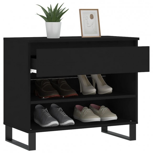 Armoire à chaussures Noir 70x36x60 cm Bois d'ingénierie