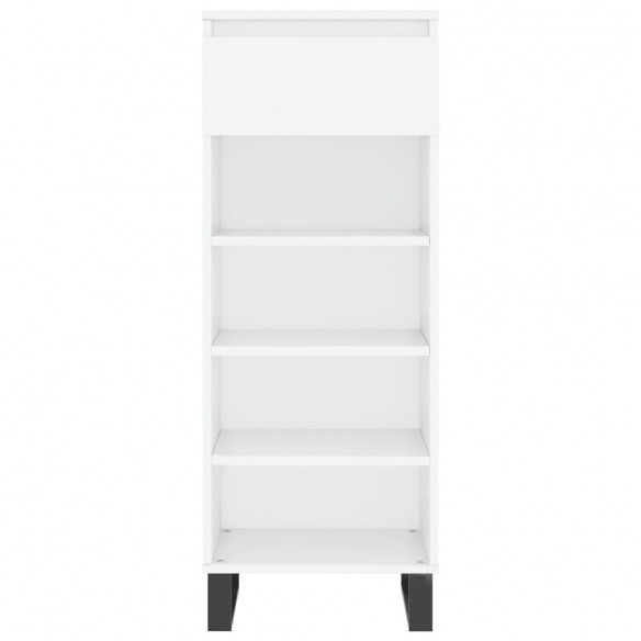 Armoire à chaussures Blanc brillant 40x36x105cm Bois ingénierie