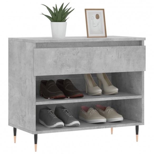 Armoire à chaussures Gris béton 70x36x60 cm Bois d'ingénierie