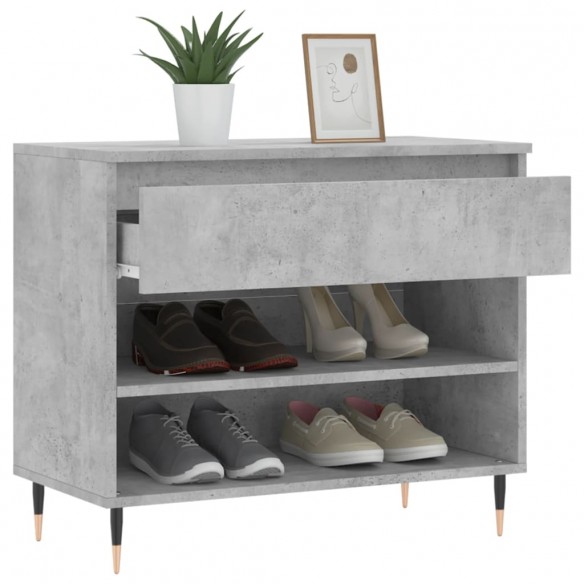 Armoire à chaussures Gris béton 70x36x60 cm Bois d'ingénierie