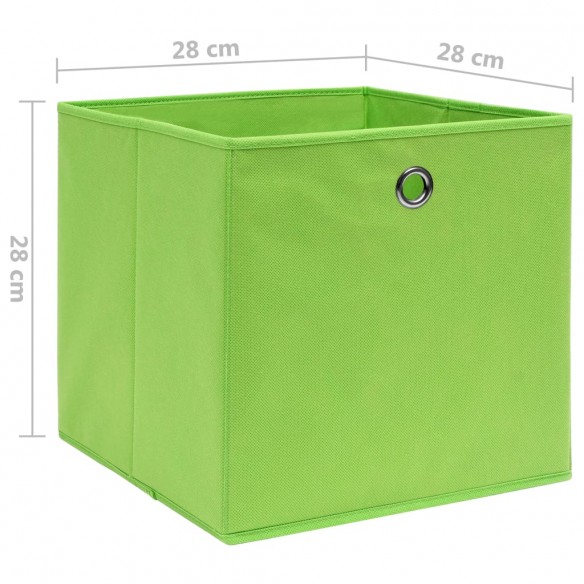 Boîtes de rangement 4 pcs Tissu intissé 28x28x28 cm Vert