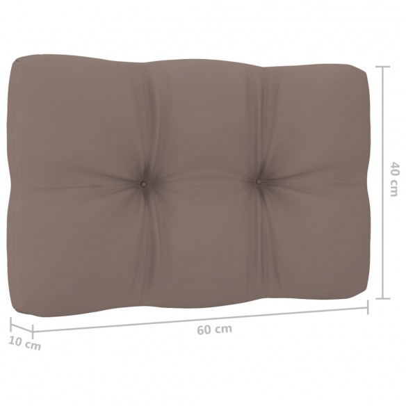 Chaises de jardin 2 pcs avec coussins taupe Pin imprégné