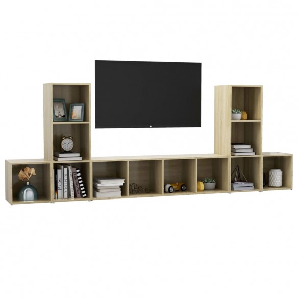 Ensemble de meubles TV 5 pcs Chêne sonoma Aggloméré