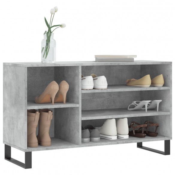 Armoire à chaussures Gris béton 102x36x60 cm Bois d'ingénierie