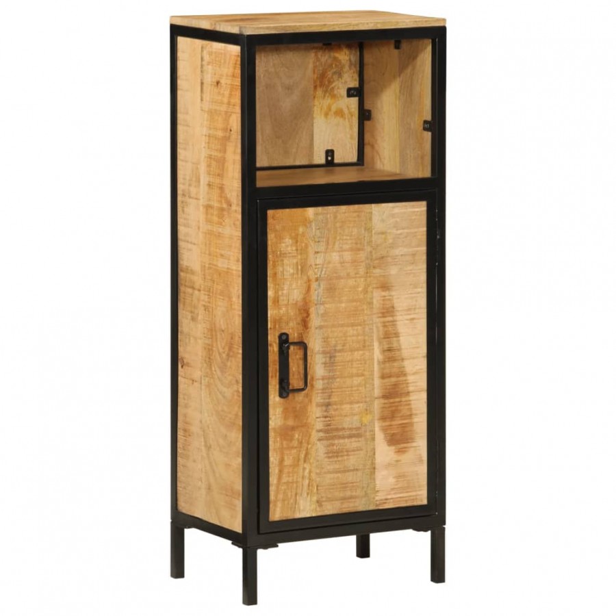 Armoire de salle de bain 40x27x90cm bois massif manguier et fer