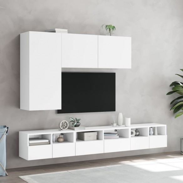 Meubles TV muraux 2 pcs blanc 60x30x30 cm bois d'ingénierie