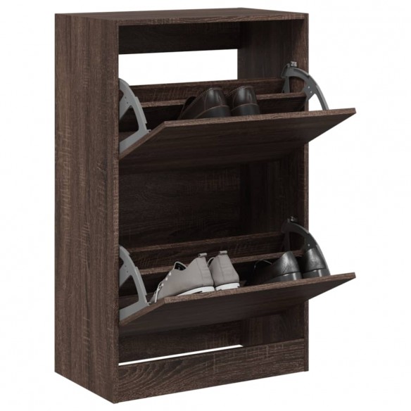 Armoire à chaussures chêne marron 60x34x96,5 cm bois ingénierie