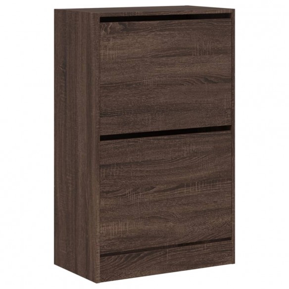 Armoire à chaussures chêne marron 60x34x96,5 cm bois ingénierie