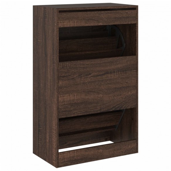 Armoire à chaussures chêne marron 60x34x96,5 cm bois ingénierie