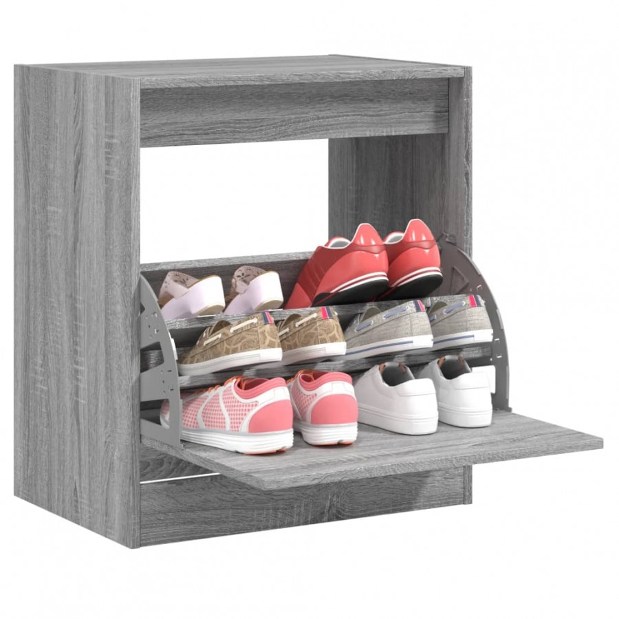 Armoire à chaussures sonoma gris 60x42x69 cm bois d'ingénierie