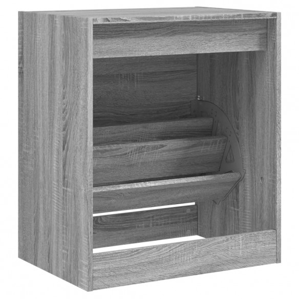 Armoire à chaussures sonoma gris 60x42x69 cm bois d'ingénierie