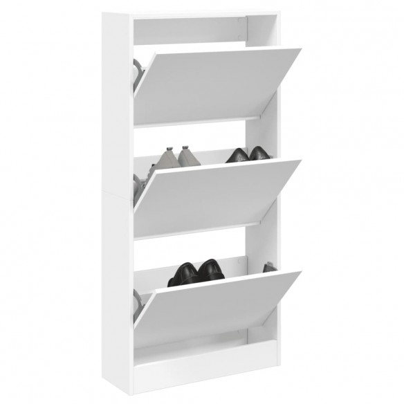 Armoire à chaussures blanc 60x21x125,5 cm bois d'ingénierie