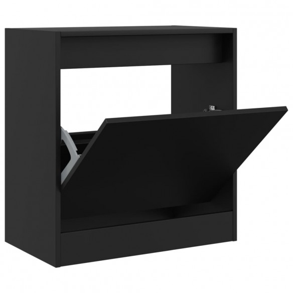 Armoire à chaussures noir 60x34x63,5 cm bois d'ingénierie