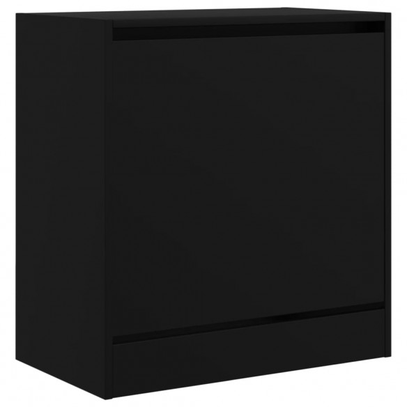 Armoire à chaussures noir 60x34x63,5 cm bois d'ingénierie