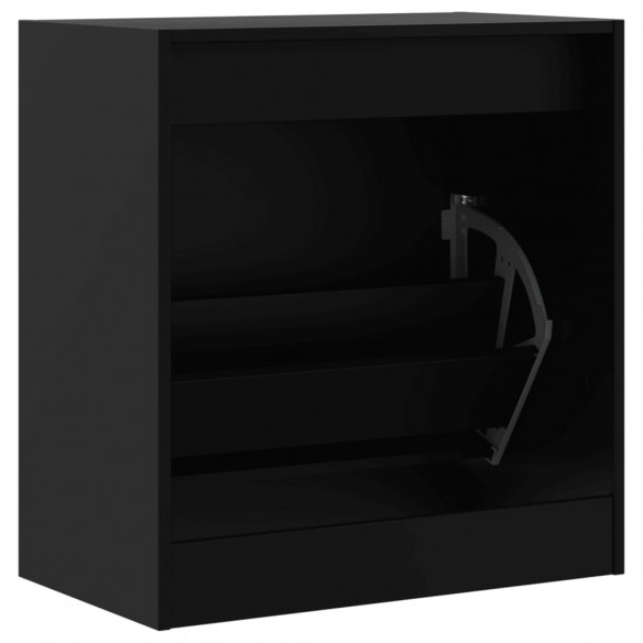 Armoire à chaussures noir 60x34x63,5 cm bois d'ingénierie