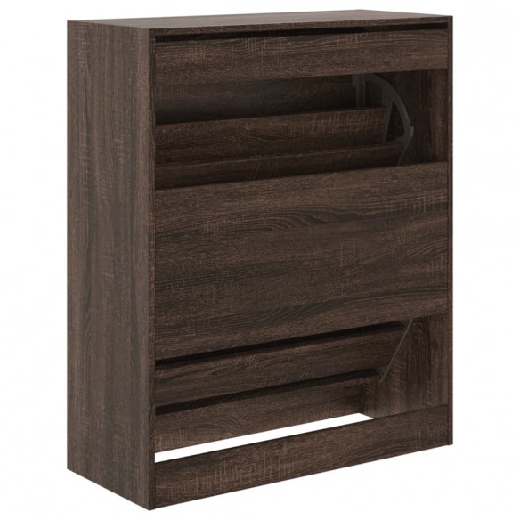 Armoire à chaussures chêne marron 80x34x96,5 cm bois ingénierie