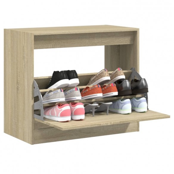 Armoire à chaussures chêne sonoma 80x42x69 cm bois d'ingénierie