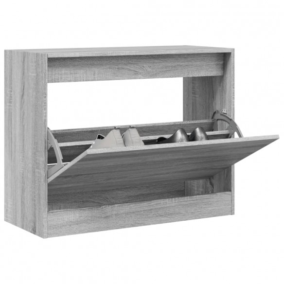 Armoire à chaussures sonoma gris 80x34x63 cm bois d'ingénierie