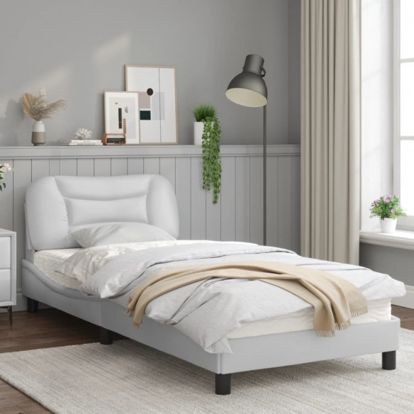Cadre de lit avec tête de lit Blanc 80x200 cm Similicuir