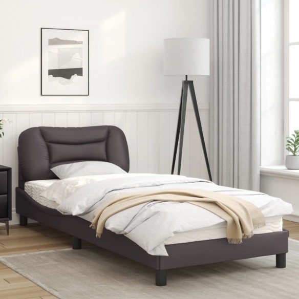 Cadre de lit avec tête de lit Gris 80x200 cm Similicuir