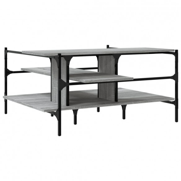 Table basse sonoma gris 100x100x48,5 cm bois d'ingénierie