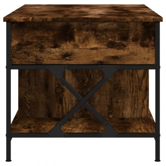 Table basse chêne fumé 100x55x50 cm bois d'ingénierie et métal