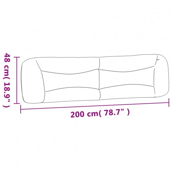 Coussin de tête de lit crème 200 cm tissu