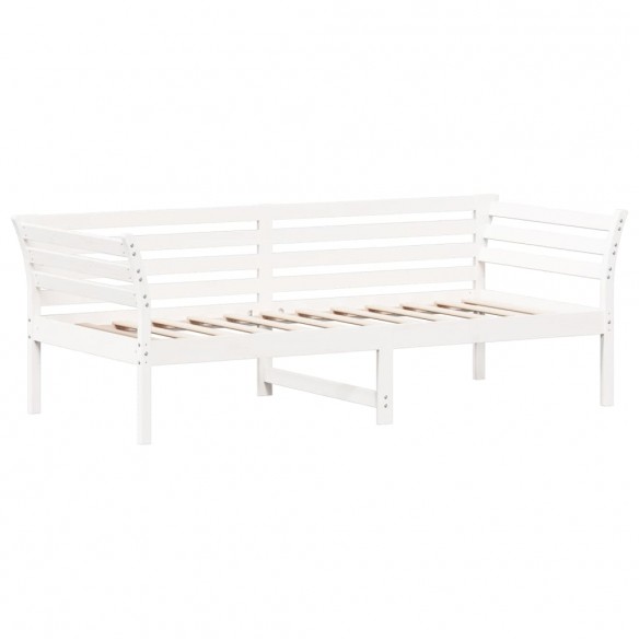 Lit de jour Blanc 90x200 cm Bois de pin massif