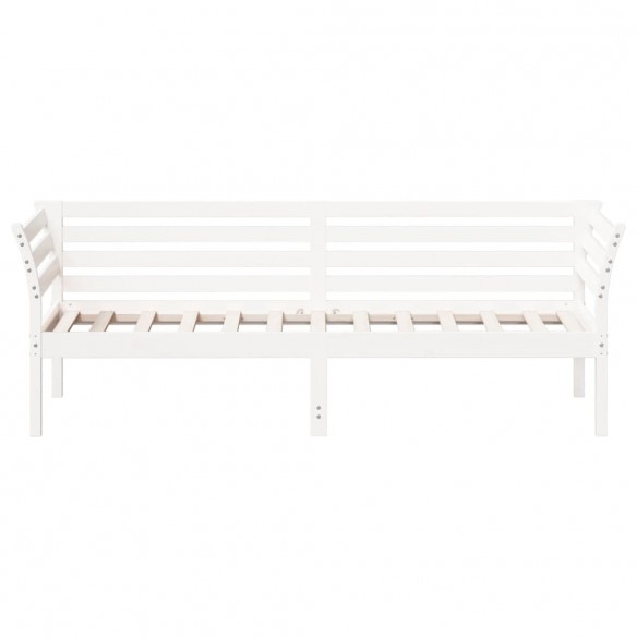 Lit de jour Blanc 90x200 cm Bois de pin massif