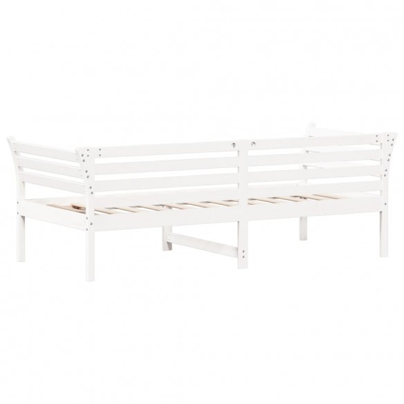 Lit de jour Blanc 90x200 cm Bois de pin massif