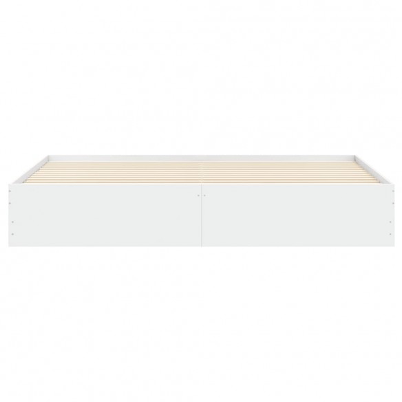 Cadre de lit à tiroirs blanc 160x200cm bois d'ingénierie