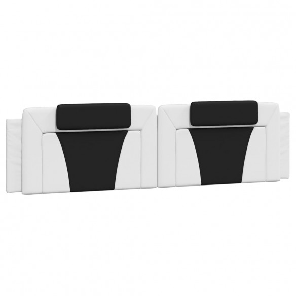 Coussin de tête de lit noir et blanc 200 cm similicuir