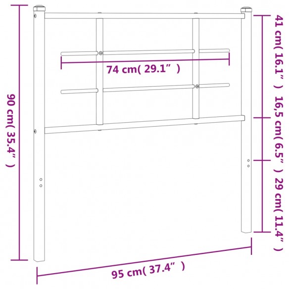 Tête de lit métal blanc 90 cm