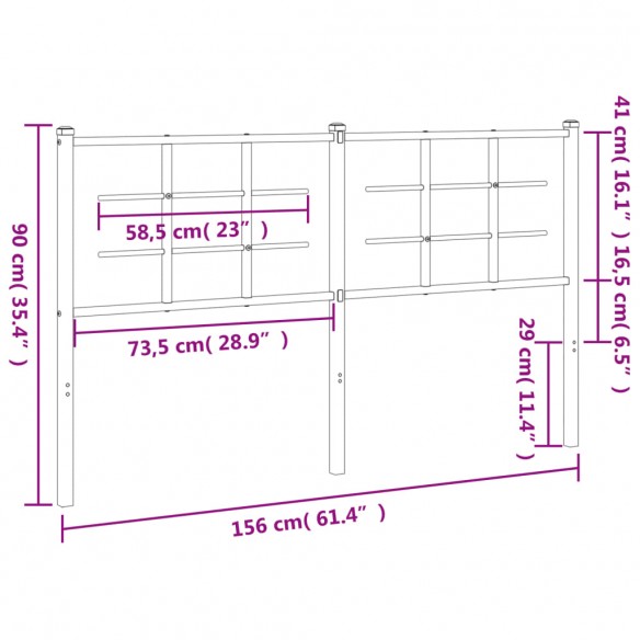 Tête de lit métal blanc 150 cm