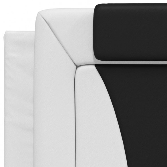 Coussin de tête de lit noir et blanc 80 cm similicuir