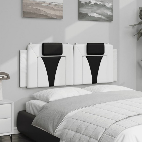 Coussin de tête de lit noir et blanc 120 cm similicuir