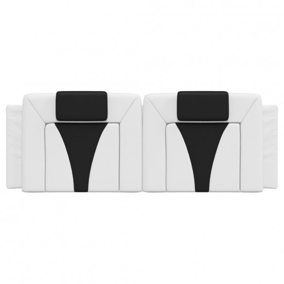 Coussin de tête de lit noir et blanc 120 cm similicuir