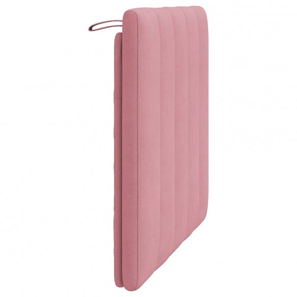 Coussin de tête de lit rose 90 cm velours