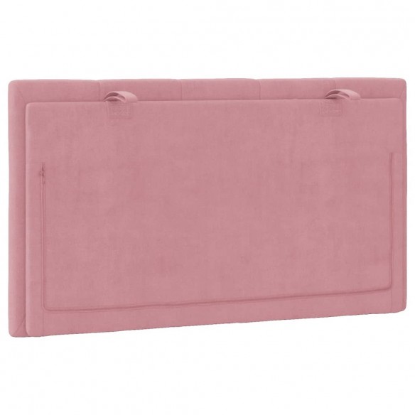 Coussin de tête de lit rose 90 cm velours