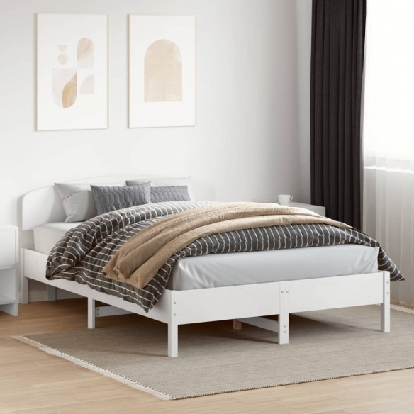 Tête de lit blanc 150 cm bois massif de pin