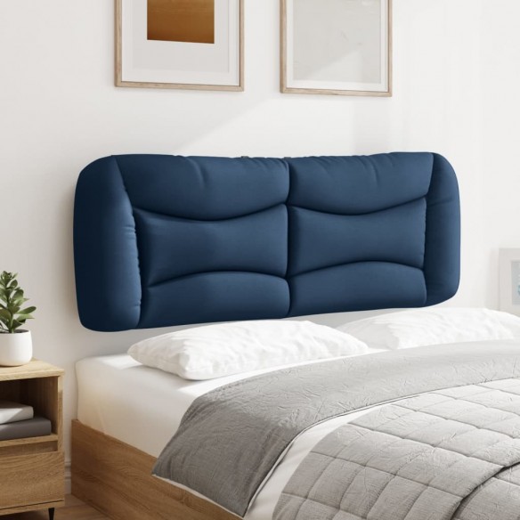 Coussin de tête de lit bleu 120 cm tissu