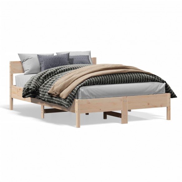 Cadre de lit avec tête de lit 160x200 cm bois de pin massif