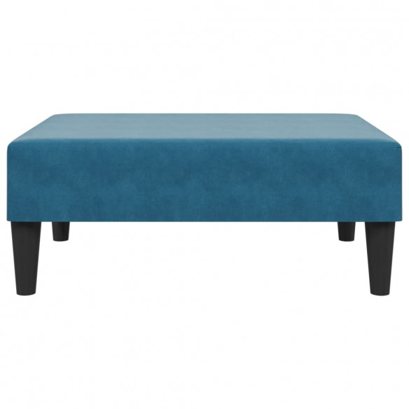 Canapé-lit à 2 places avec repose-pied bleu velours