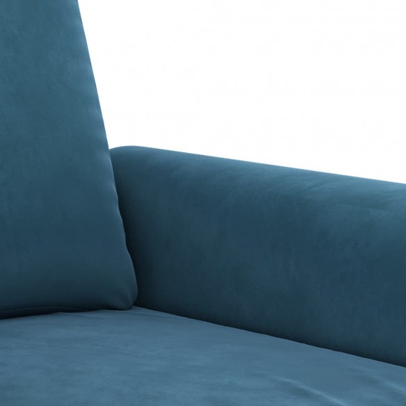 Canapé à 2 places Bleu 120 cm Velours