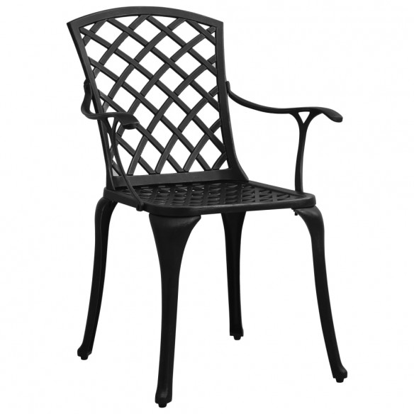 Chaises de jardin 2 pcs Aluminium coulé Noir