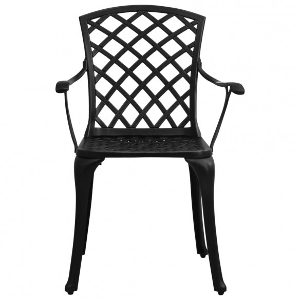 Chaises de jardin 2 pcs Aluminium coulé Noir